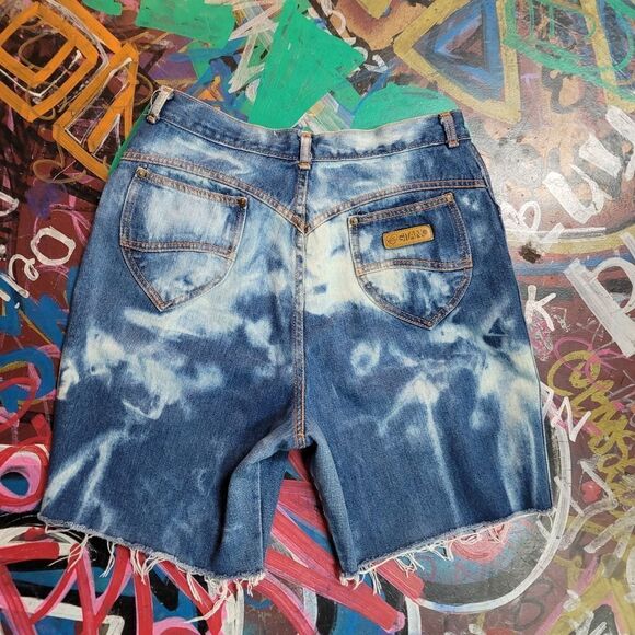 Gitano Women's Custom Reverse Tie-Dye Denim Shorts Size 16 - Picture 7 of 9